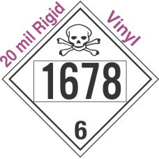 Poison Toxic Class 6.1 UN1678 20mil Rigid Vinyl DOT Placard