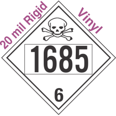 Poison Toxic Class 6.1 UN1685 20mil Rigid Vinyl DOT Placard
