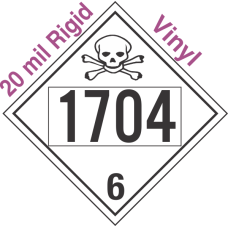 Poison Toxic Class 6.1 UN1704 20mil Rigid Vinyl DOT Placard