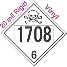 Poison Toxic Class 6.1 UN1708 20mil Rigid Vinyl DOT Placard