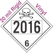 Poison Toxic Class 6.1 UN2016 20mil Rigid Vinyl DOT Placard