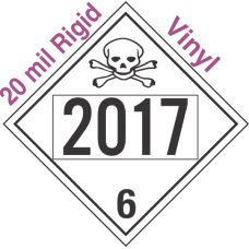 Poison Toxic Class 6.1 UN2017 20mil Rigid Vinyl DOT Placard