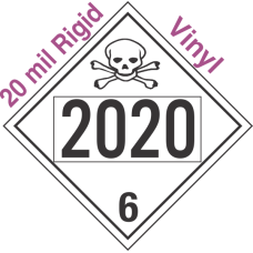 Poison Toxic Class 6.1 UN2020 20mil Rigid Vinyl DOT Placard