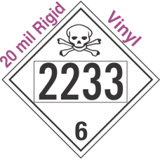 Poison Toxic Class 6.1 UN2233 20mil Rigid Vinyl DOT Placard