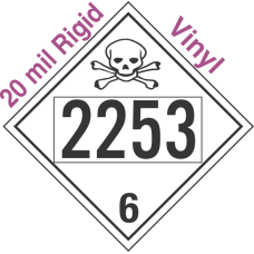 Poison Toxic Class 6.1 UN2253 20mil Rigid Vinyl DOT Placard