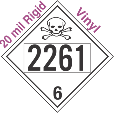 Poison Toxic Class 6.1 UN2261 20mil Rigid Vinyl DOT Placard