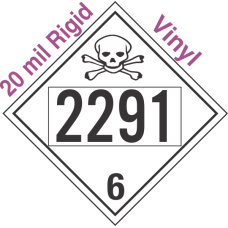 Poison Toxic Class 6.1 UN2291 20mil Rigid Vinyl DOT Placard