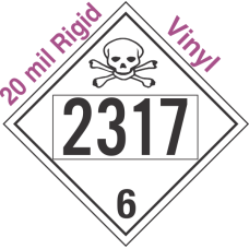 Poison Toxic Class 6.1 UN2317 20mil Rigid Vinyl DOT Placard