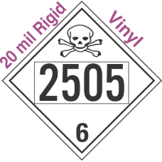 Poison Toxic Class 6.1 UN2505 20mil Rigid Vinyl DOT Placard