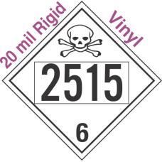 Poison Toxic Class 6.1 UN2515 20mil Rigid Vinyl DOT Placard
