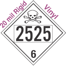 Poison Toxic Class 6.1 UN2525 20mil Rigid Vinyl DOT Placard