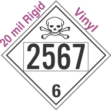Poison Toxic Class 6.1 UN2567 20mil Rigid Vinyl DOT Placard