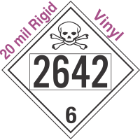 Poison Toxic Class 6.1 UN2642 20mil Rigid Vinyl DOT Placard