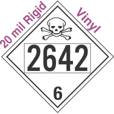 Poison Toxic Class 6.1 UN2642 20mil Rigid Vinyl DOT Placard