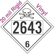 Poison Toxic Class 6.1 UN2643 20mil Rigid Vinyl DOT Placard
