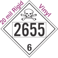 Poison Toxic Class 6.1 UN2655 20mil Rigid Vinyl DOT Placard