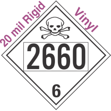 Poison Toxic Class 6.1 UN2660 20mil Rigid Vinyl DOT Placard