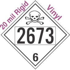 Poison Toxic Class 6.1 UN2673 20mil Rigid Vinyl DOT Placard