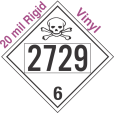 Poison Toxic Class 6.1 UN2729 20mil Rigid Vinyl DOT Placard