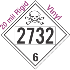 Poison Toxic Class 6.1 UN2732 20mil Rigid Vinyl DOT Placard