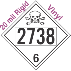 Poison Toxic Class 6.1 UN2738 20mil Rigid Vinyl DOT Placard