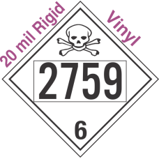 Poison Toxic Class 6.1 UN2759 20mil Rigid Vinyl DOT Placard