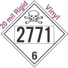 Poison Toxic Class 6.1 UN2771 20mil Rigid Vinyl DOT Placard