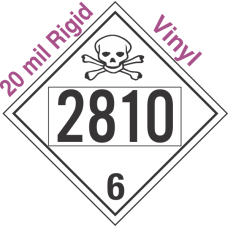 Poison Toxic Class 6.1 UN2810 20mil Rigid Vinyl DOT Placard