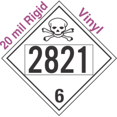 Poison Toxic Class 6.1 UN2821 20mil Rigid Vinyl DOT Placard