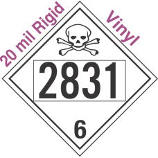 Poison Toxic Class 6.1 UN2831 20mil Rigid Vinyl DOT Placard
