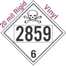 Poison Toxic Class 6.1 UN2859 20mil Rigid Vinyl DOT Placard