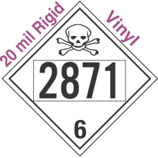 Poison Toxic Class 6.1 UN2871 20mil Rigid Vinyl DOT Placard