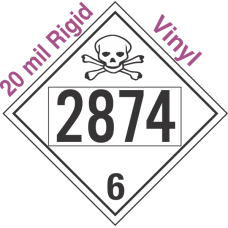 Poison Toxic Class 6.1 UN2874 20mil Rigid Vinyl DOT Placard