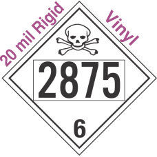 Poison Toxic Class 6.1 UN2875 20mil Rigid Vinyl DOT Placard