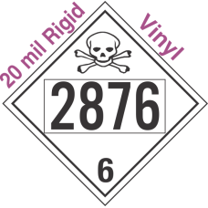 Poison Toxic Class 6.1 UN2876 20mil Rigid Vinyl DOT Placard