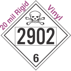 Poison Toxic Class 6.1 UN2902 20mil Rigid Vinyl DOT Placard