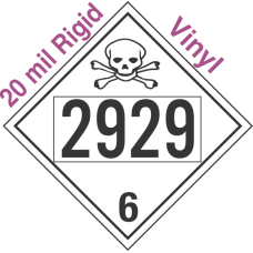 Poison Toxic Class 6.1 UN2929 20mil Rigid Vinyl DOT Placard