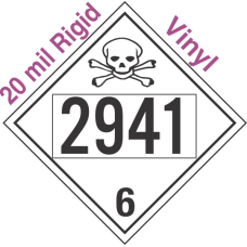 Poison Toxic Class 6.1 UN2941 20mil Rigid Vinyl DOT Placard