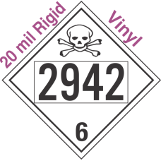 Poison Toxic Class 6.1 UN2942 20mil Rigid Vinyl DOT Placard