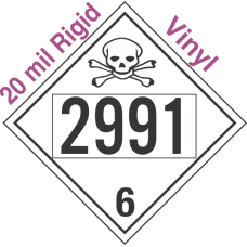 Poison Toxic Class 6.1 UN2991 20mil Rigid Vinyl DOT Placard