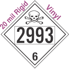 Poison Toxic Class 6.1 UN2993 20mil Rigid Vinyl DOT Placard