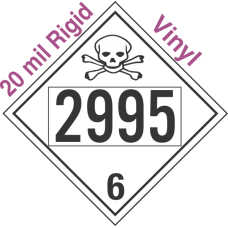 Poison Toxic Class 6.1 UN2995 20mil Rigid Vinyl DOT Placard