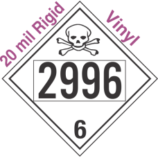 Poison Toxic Class 6.1 UN2996 20mil Rigid Vinyl DOT Placard
