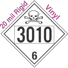 Poison Toxic Class 6.1 UN3010 20mil Rigid Vinyl DOT Placard