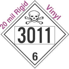 Poison Toxic Class 6.1 UN3011 20mil Rigid Vinyl DOT Placard