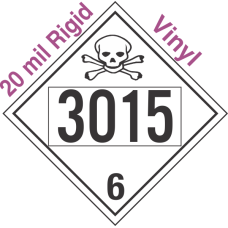 Poison Toxic Class 6.1 UN3015 20mil Rigid Vinyl DOT Placard