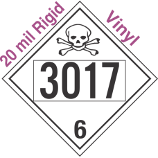 Poison Toxic Class 6.1 UN3017 20mil Rigid Vinyl DOT Placard