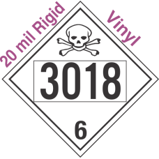 Poison Toxic Class 6.1 UN3018 20mil Rigid Vinyl DOT Placard