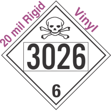 Poison Toxic Class 6.1 UN3026 20mil Rigid Vinyl DOT Placard