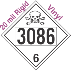 Poison Toxic Class 6.1 UN3086 20mil Rigid Vinyl DOT Placard